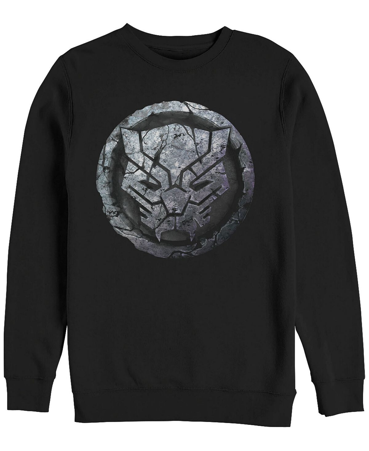 

Мужская футболка с логотипом marvel black panther stone cat face, флис с круглым вырезом Fifth Sun, черный