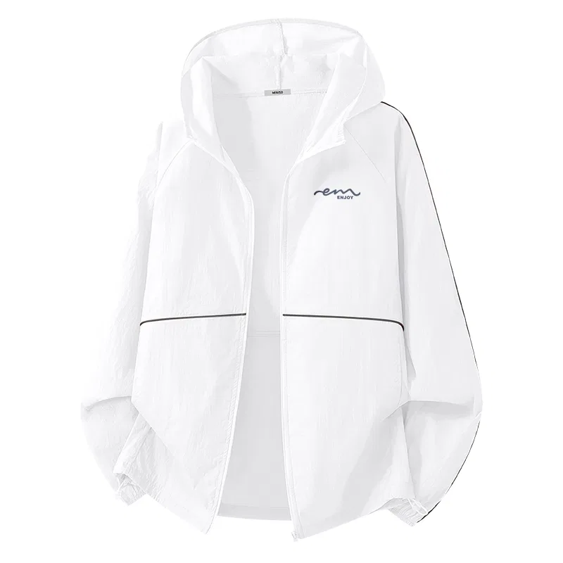 Детская ветровка от солнца с логотипом MINISO, White (Ink Blue Flowing Chest Logo)