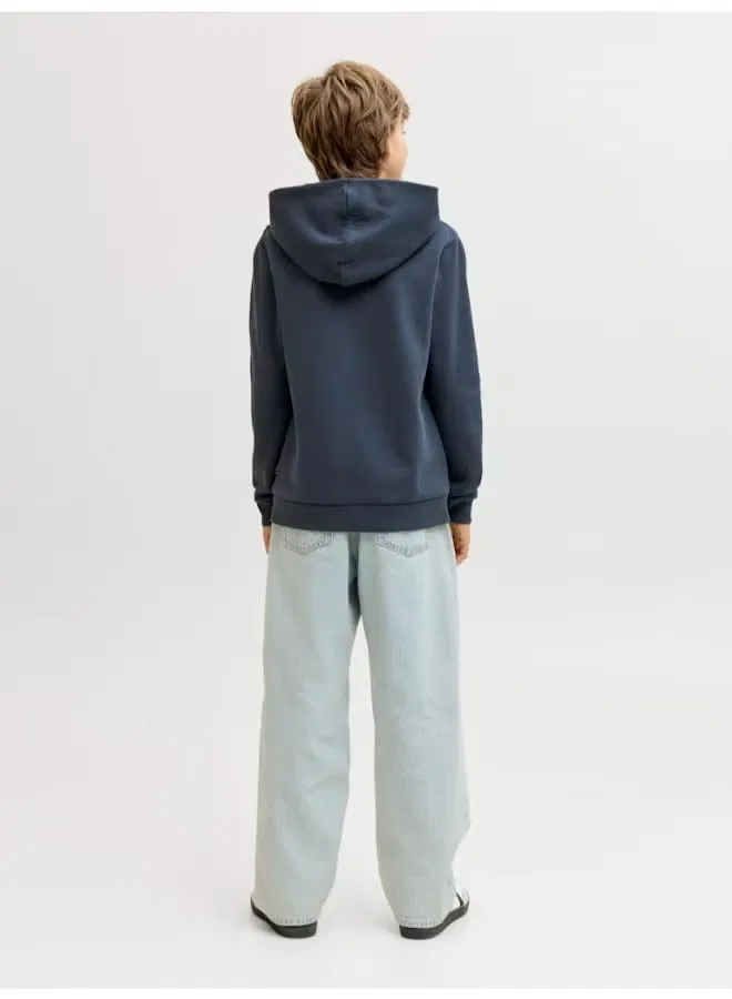 Худи с принтом Youth Fusion Jack & Jones Junior, темно-серый — фото 2