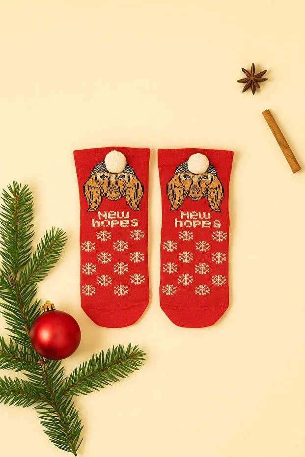 Детские носки для новорожденных хлопковые Christmas new hopes Bony Socks, Red