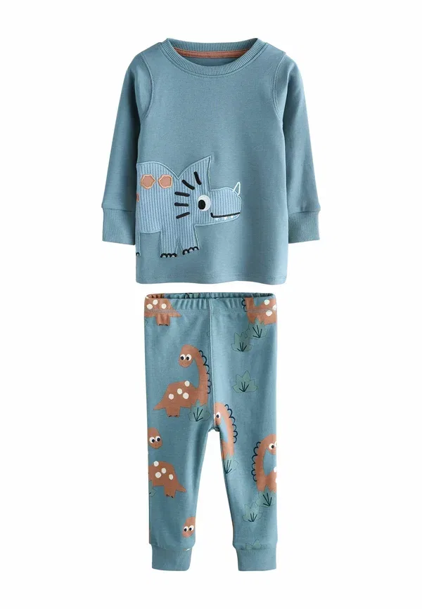 Комплект пижам из 3 штук, хлопок, Snuggle, Next Green, темно-синий/серый — фото 4