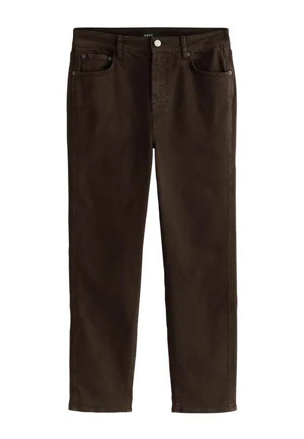 Брюки из хлопка с эластаном Regular fit Stovepipe Straight Next, chocolate brown, коричневый/шоколадный