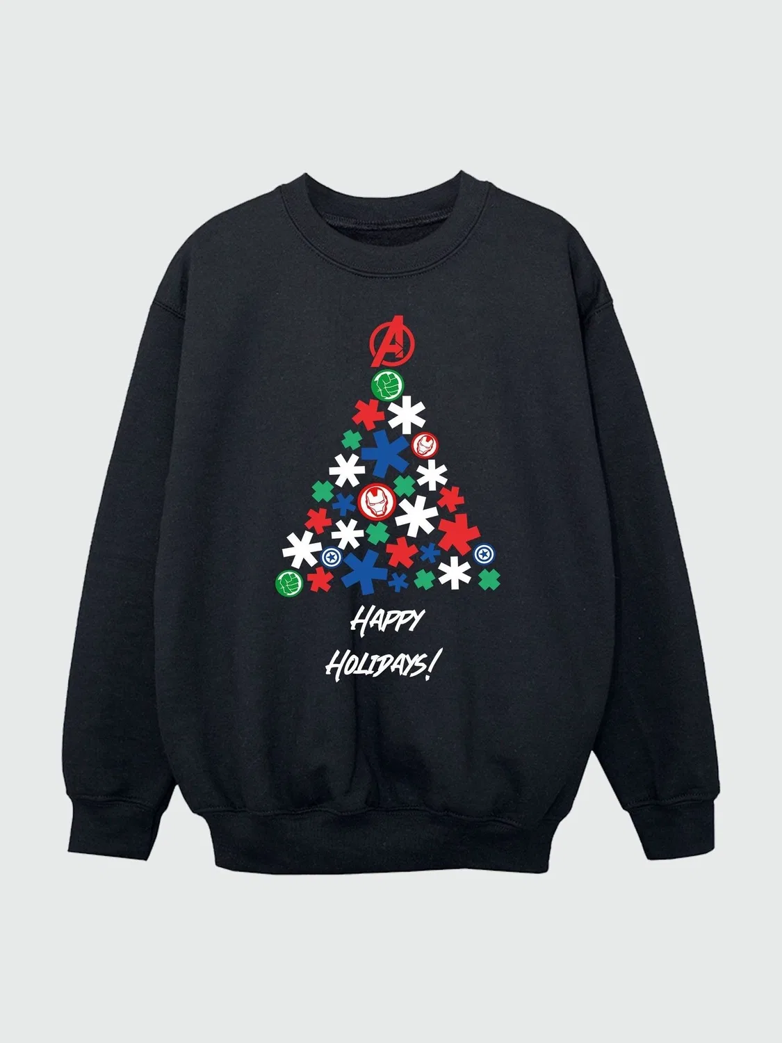 Свитшот Marvel Avengers Christmas Tree Brands In, черный — фото 3