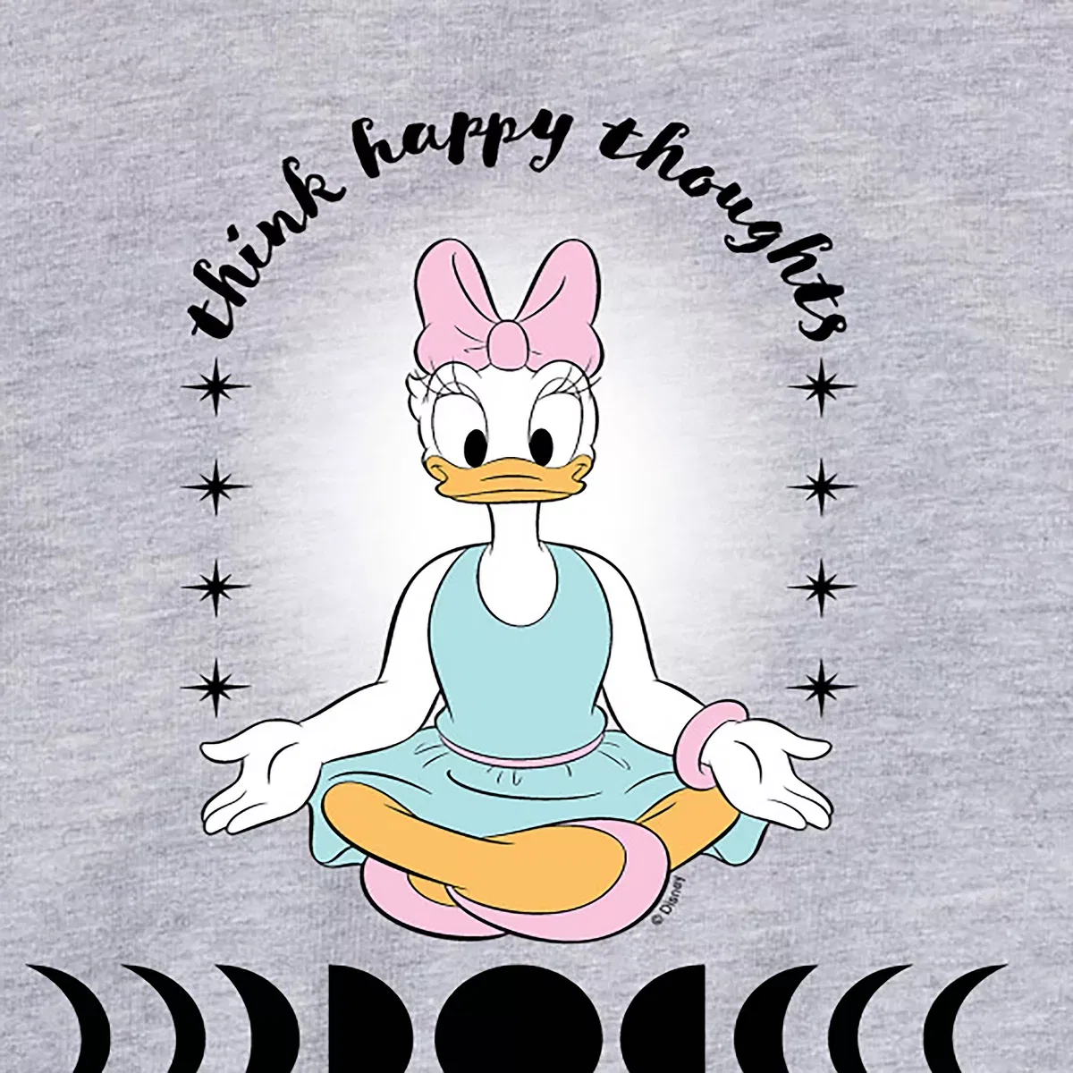 Детское худи для девочек с принтом Daisy Think Happy Thoughts Disney, Athletic Heather — фото 2