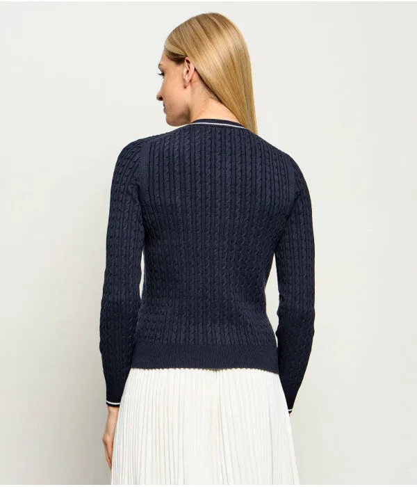 Кардиган женский Lacoste Blu Marino, Slim Fit, Темно-синий — фото 3