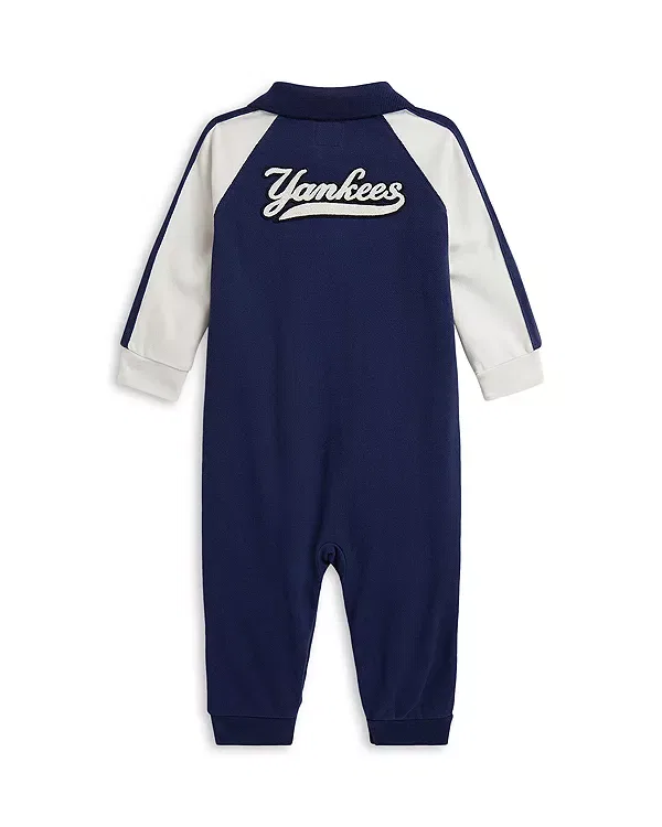 Детский поло-комбинезон для мальчиков с длинным рукавом New York Yankees Ralph Lauren, Blue Multi — фото 2