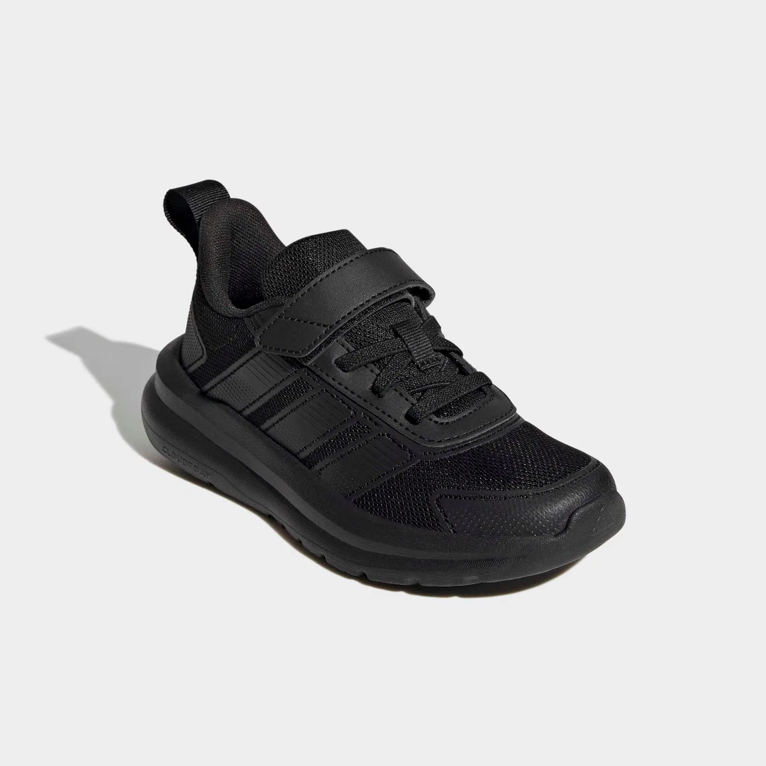 Детские кроссовки с эластичными шнурками и липучкой Adidas, Black