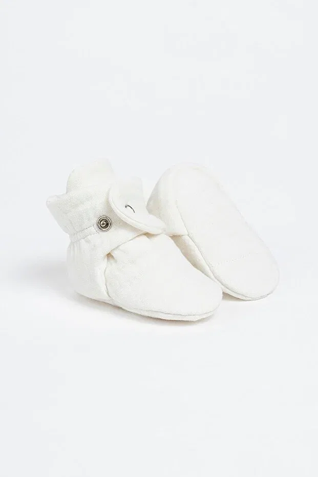 Детские пинетки из органического хлопка Babyzilla, White — фото 3