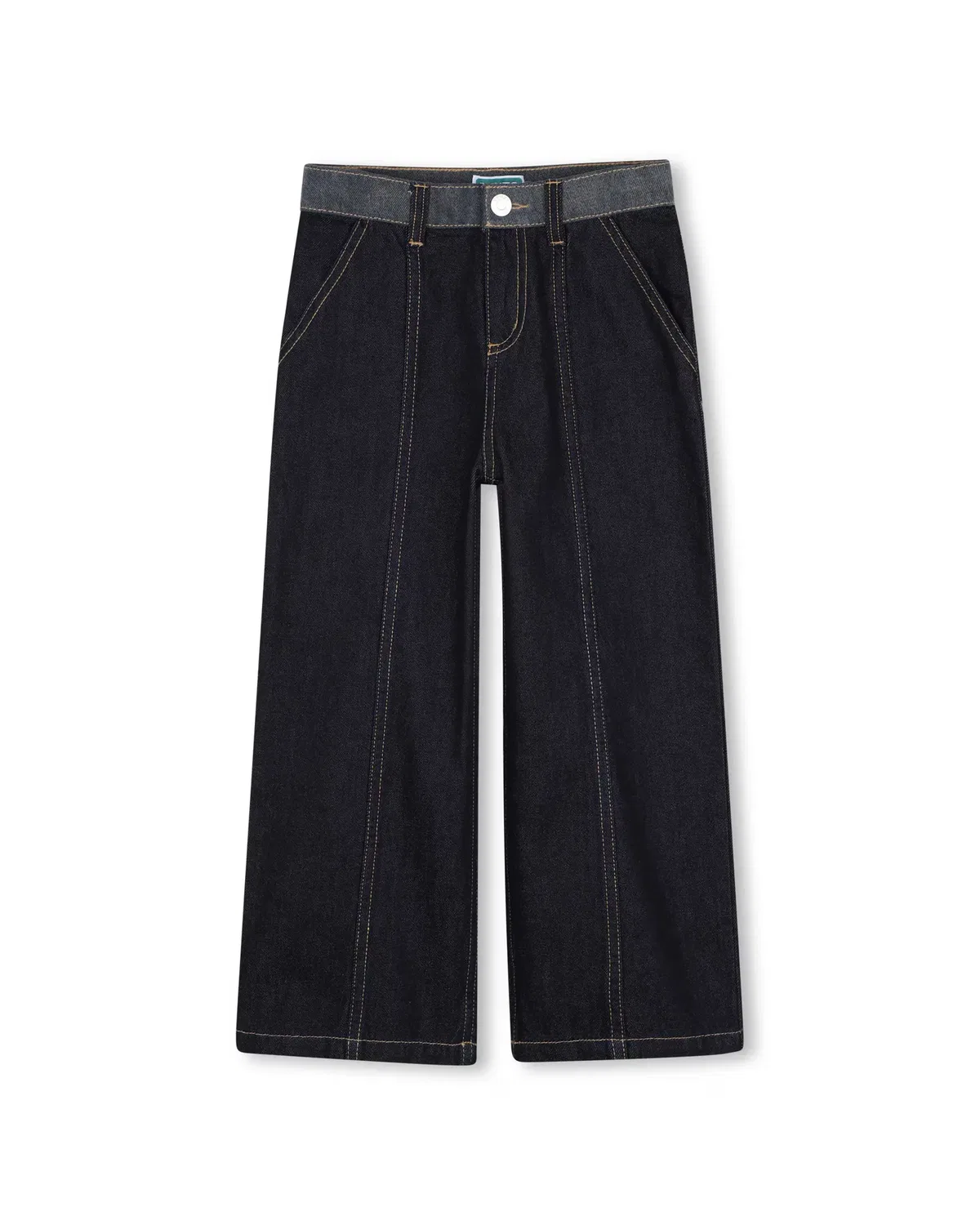 Детские джинсы для девочек хлопковые Vaquero de niña liso Kenzo Kids, Azul