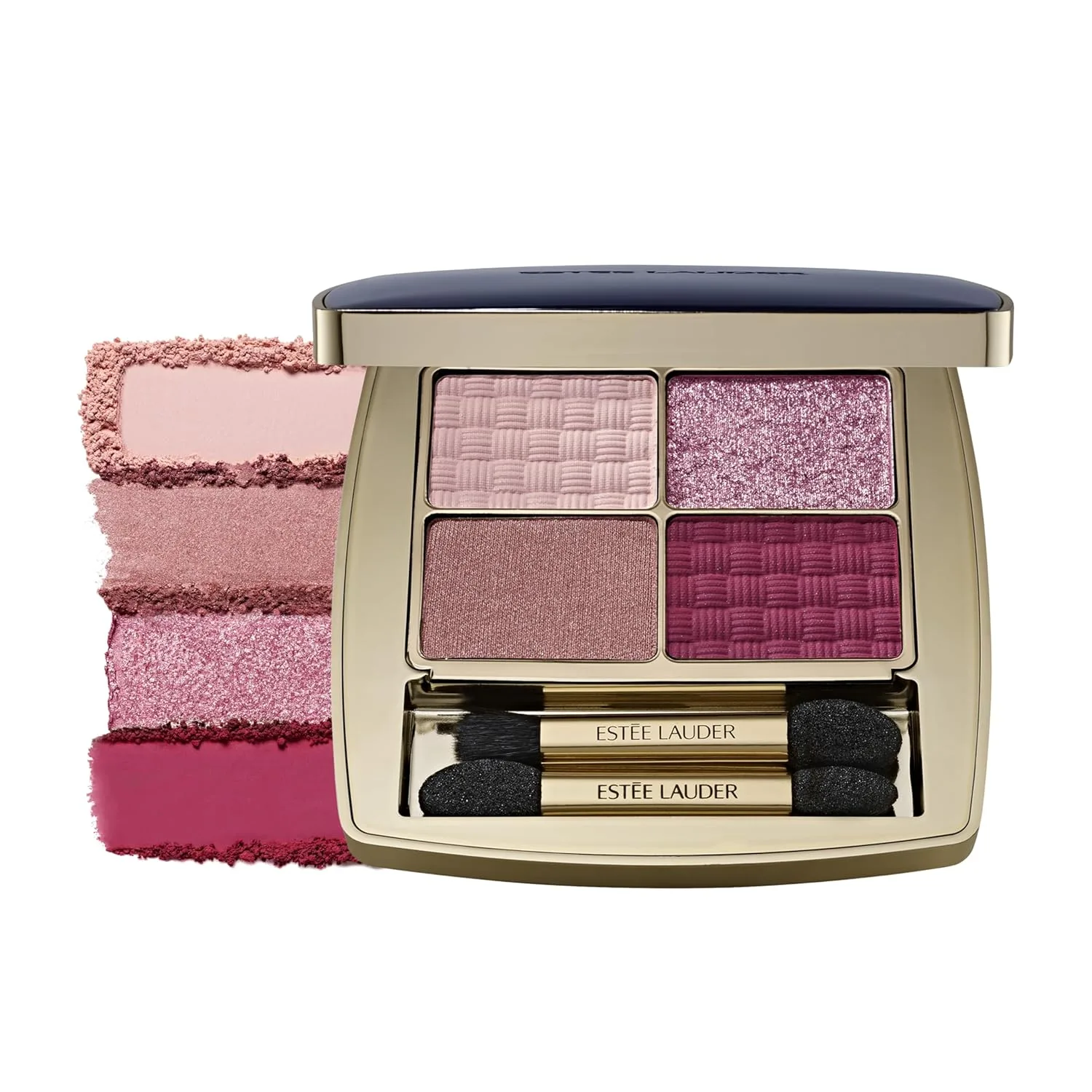 Палетка теней для век Estée Lauder The Essential Eyeshadow Quad Long-Lasting Palette | Shape, Sculpt, Magnify, 0.14 унции, Happiest Hour - Warm: pale pink (matte), light petal pink (matte), playful pink (sparkle), vibrant raspberry (matte)