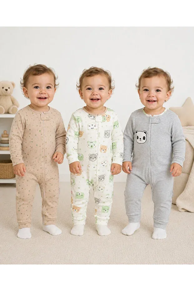 Детский комбинезон для новорожденных с принтом Teddy Bear Pattern Alihan, Gray