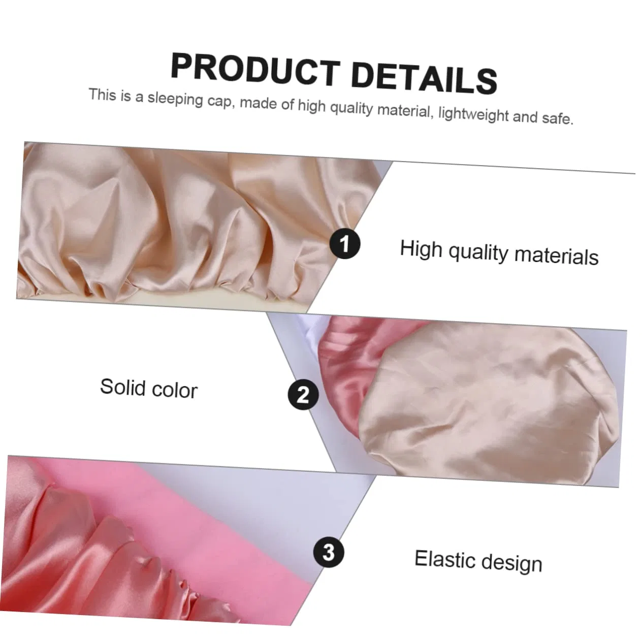 Шапочка для душа Satin, FRCOLOR, набор 9 шт, 31x31 см, Champagner Weiß Rosa — фото 3