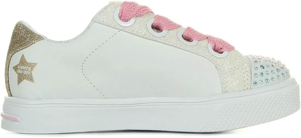 Детские кроссовки для девочек Twinkle Breeze 2.0-sidestars Skechers, White/Pink — фото 4