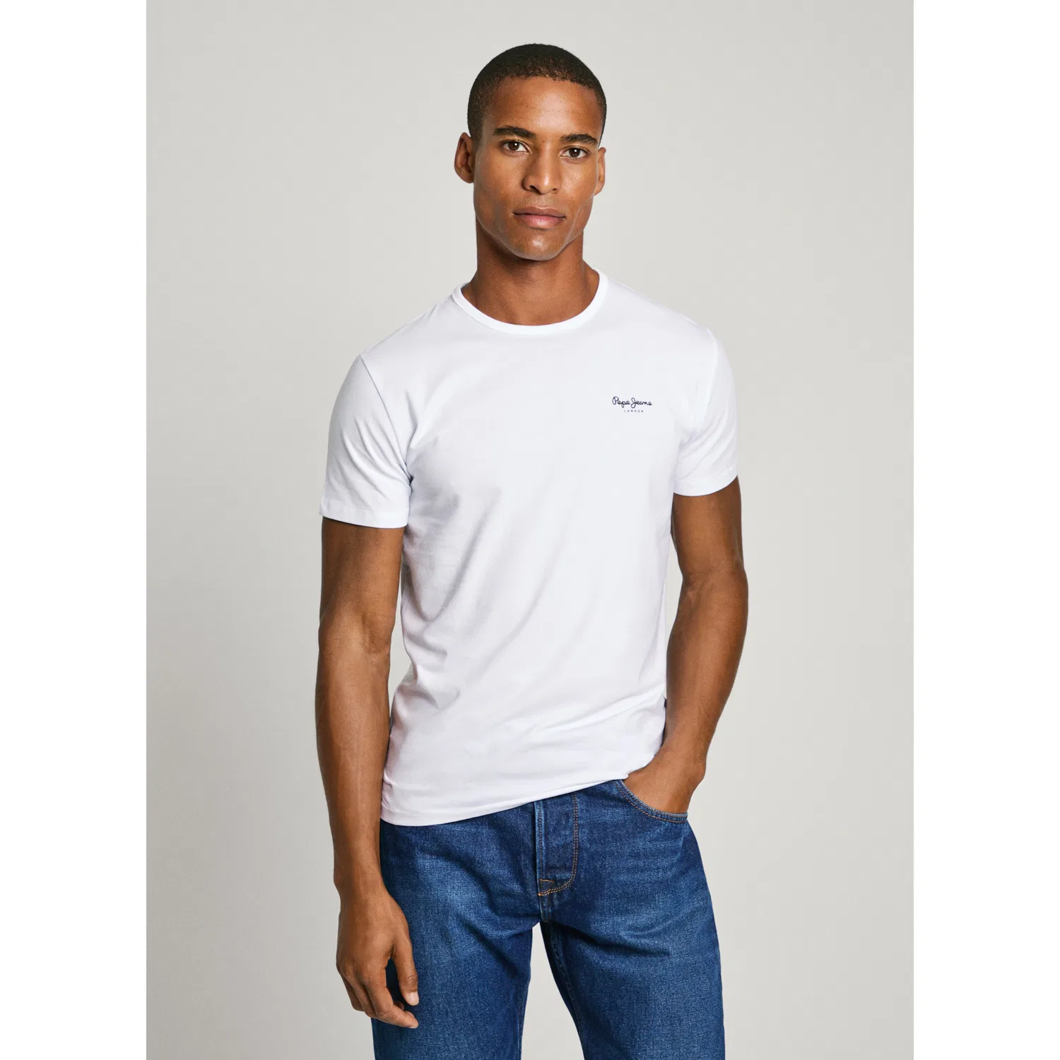 Детская хлопковая трикотажная шоу-рубашка с логотипом Pepe Jeans, White