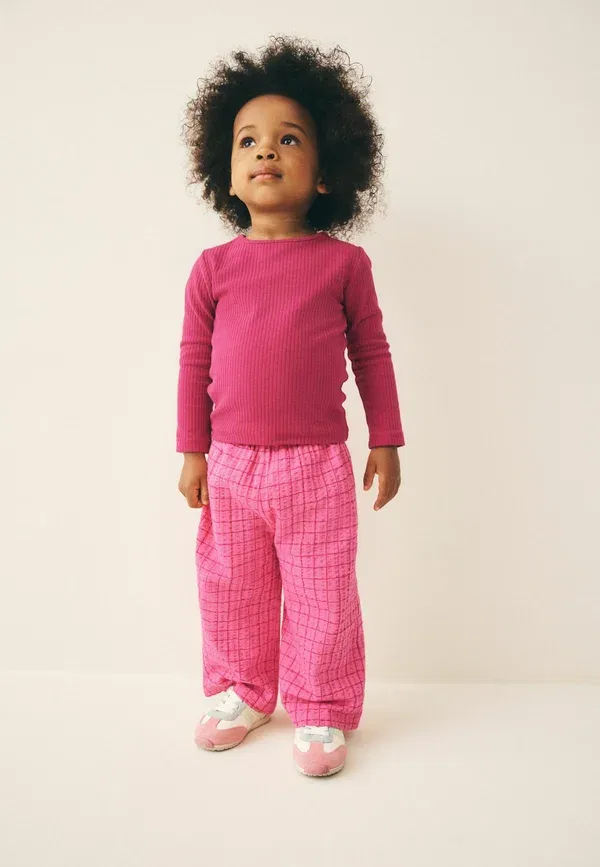 Брюки с эластичным поясом Regular fit Next Pink Check, розовый