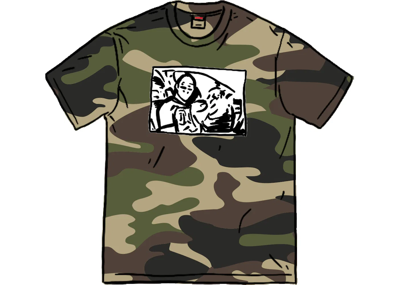 Мужская футболка с принтом Supreme Antihero ICE Tee Camo, Camo
