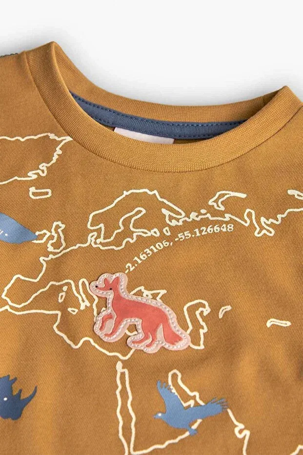 Детская футболка для мальчиков с принтом Animals Printed Boboli, Multicolor — фото 4
