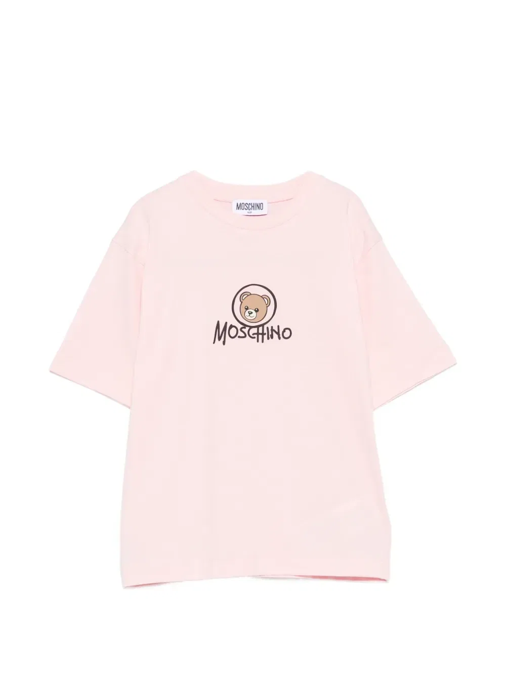 Футболка с логотипом в виде медвежонка Moschino Kids, розовый