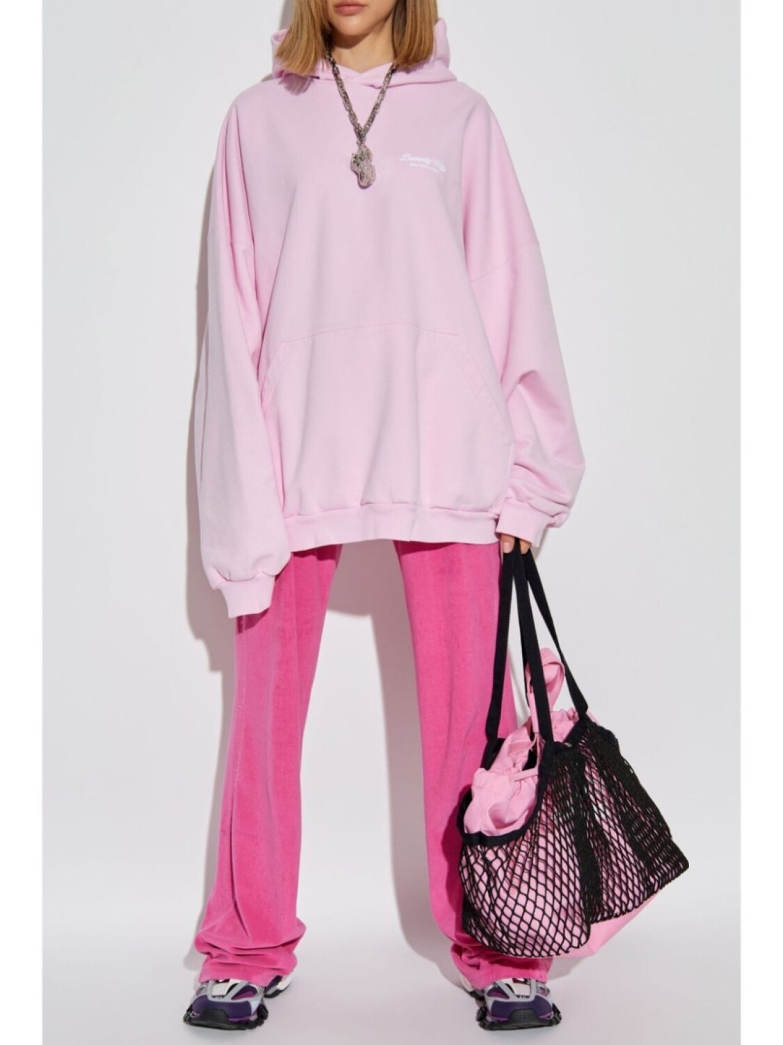 Balenciaga спортивные штаны на шнурке, розовый — фото 2