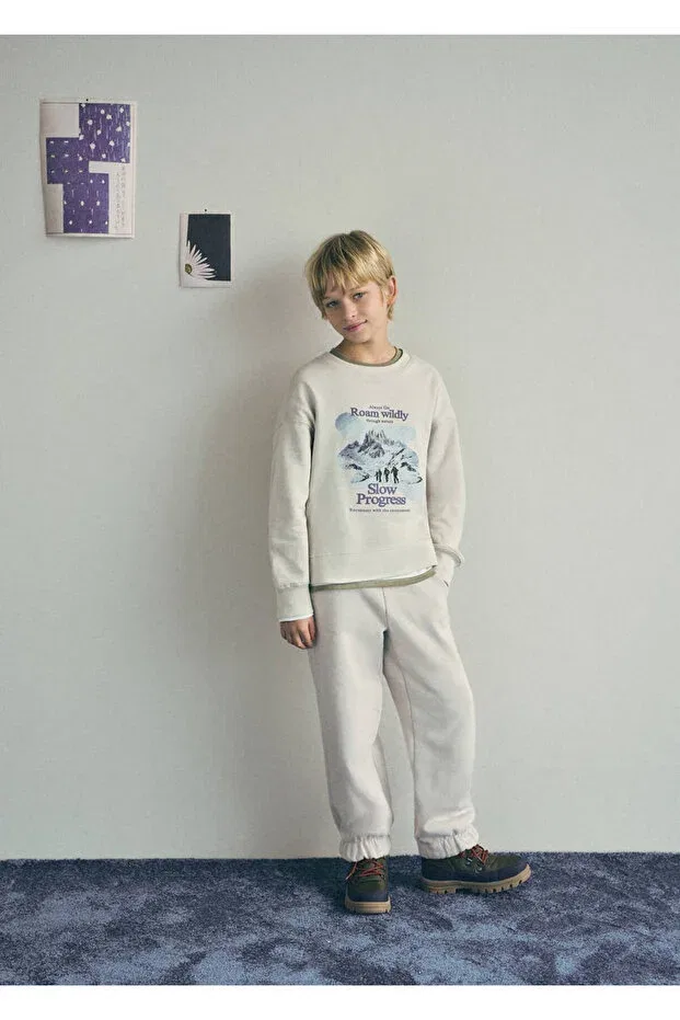 Детские спортивные штаны для девочек с утяжкой Mango Kids, Ice Gray — фото 3