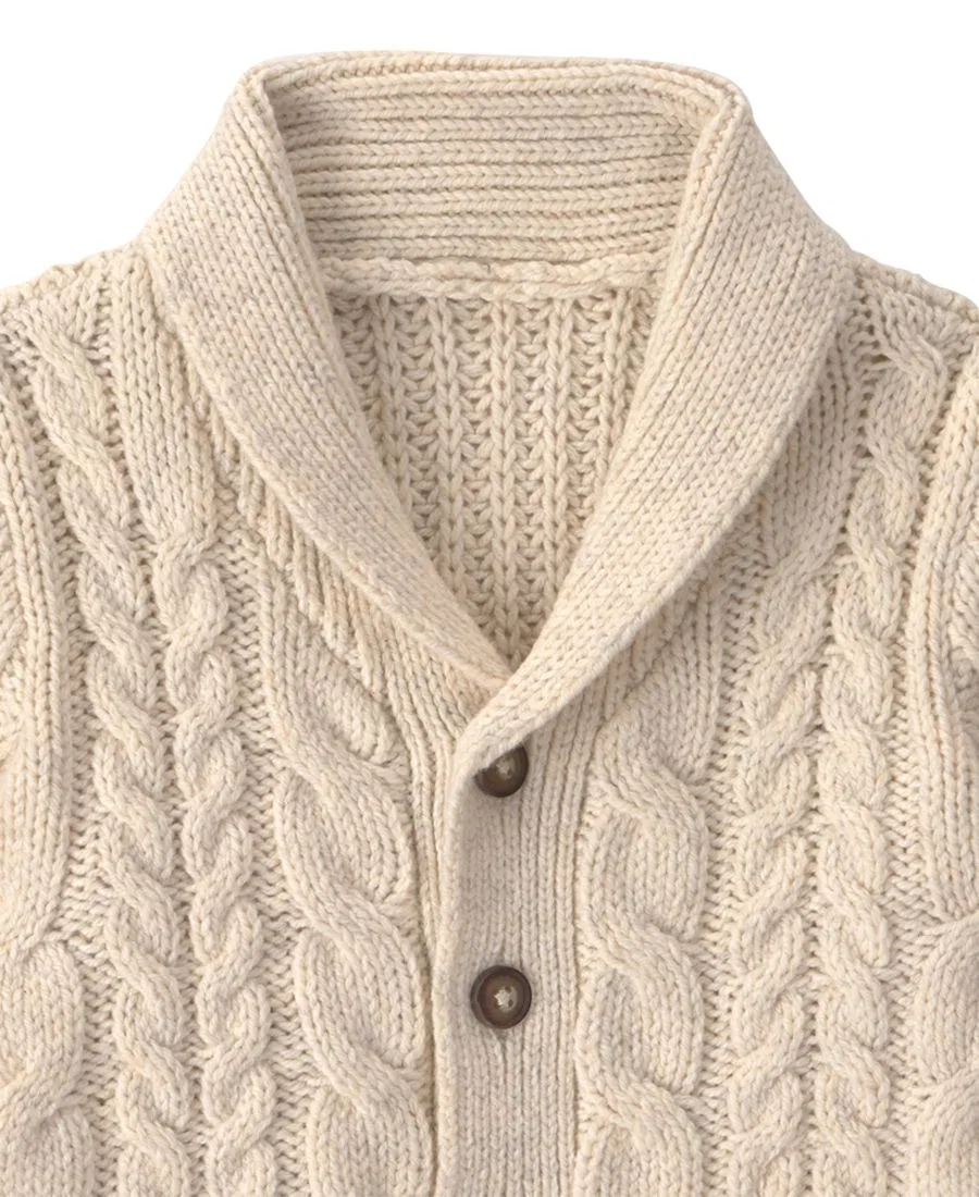 Детский кардиган с шалью-воротником, модель Long-Sleeve Cardigan Sweater Osh Kosh, Cream — фото 2