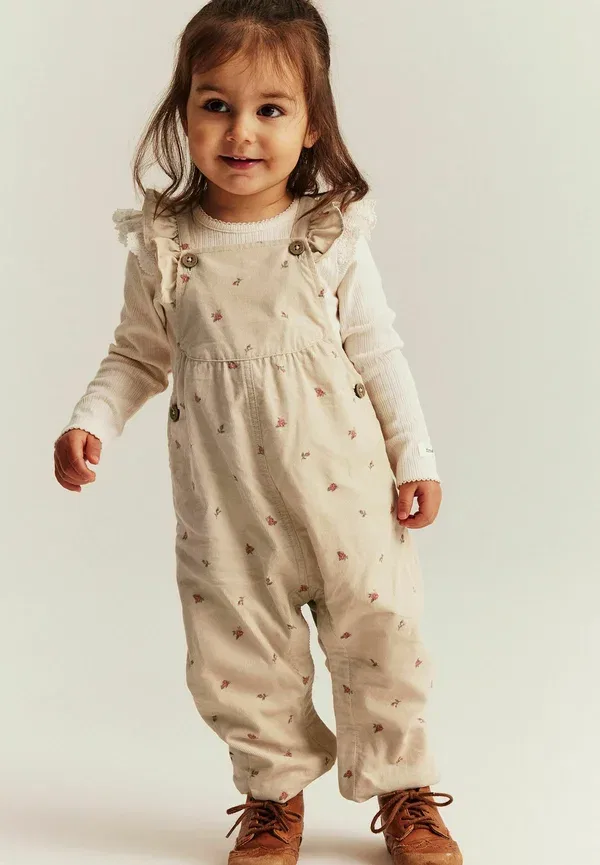 Комбинезон хлопковый Dungarees Newbie, Beige, бежевый