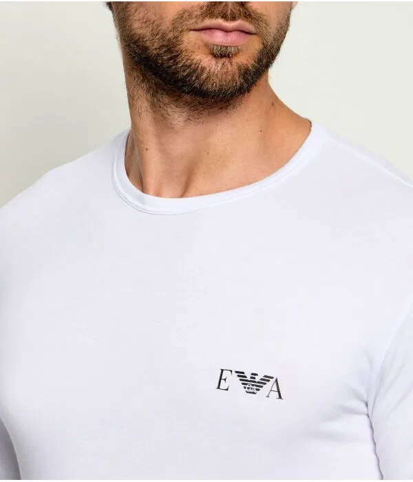 Мужской лонгслив Regular Fit Emporio Armani, белый — фото 4