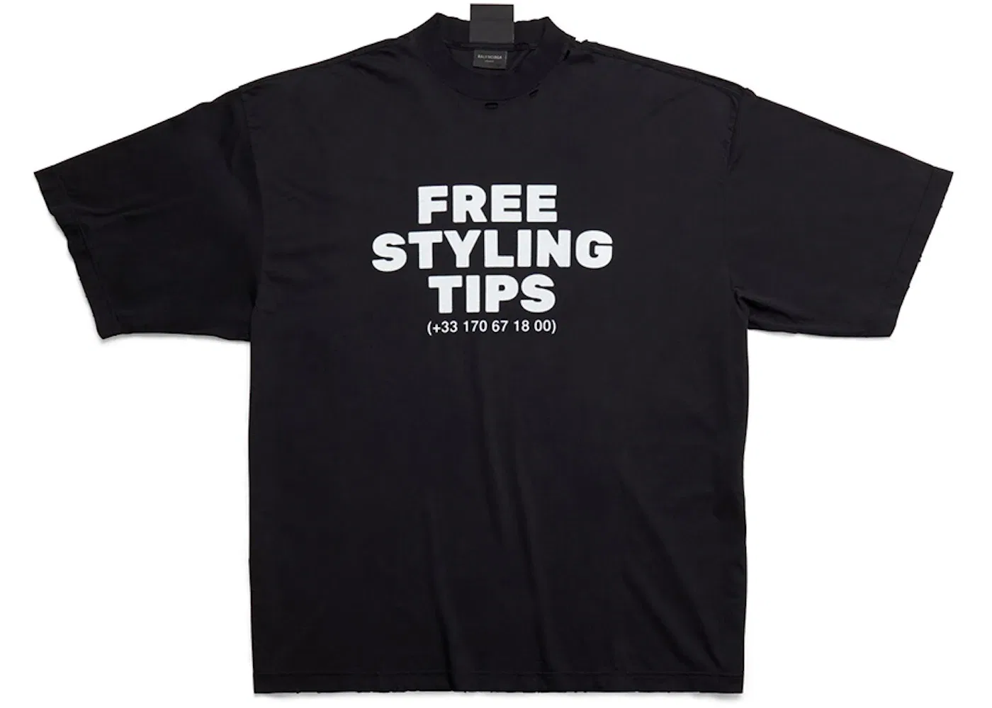 Мужская футболка с принтом Styling Hotline Large Fit Balenciaga, Black Faded