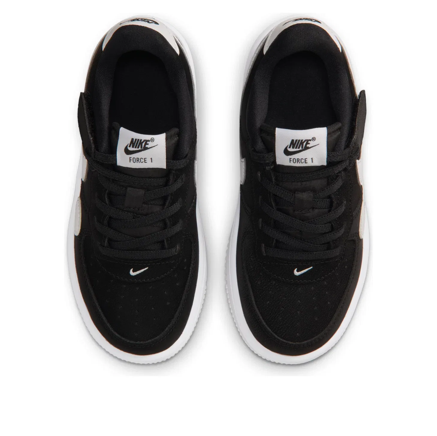 Детские кроссовки с шнуровкой Nike Air Force 1 Low Black White, черный — фото 4