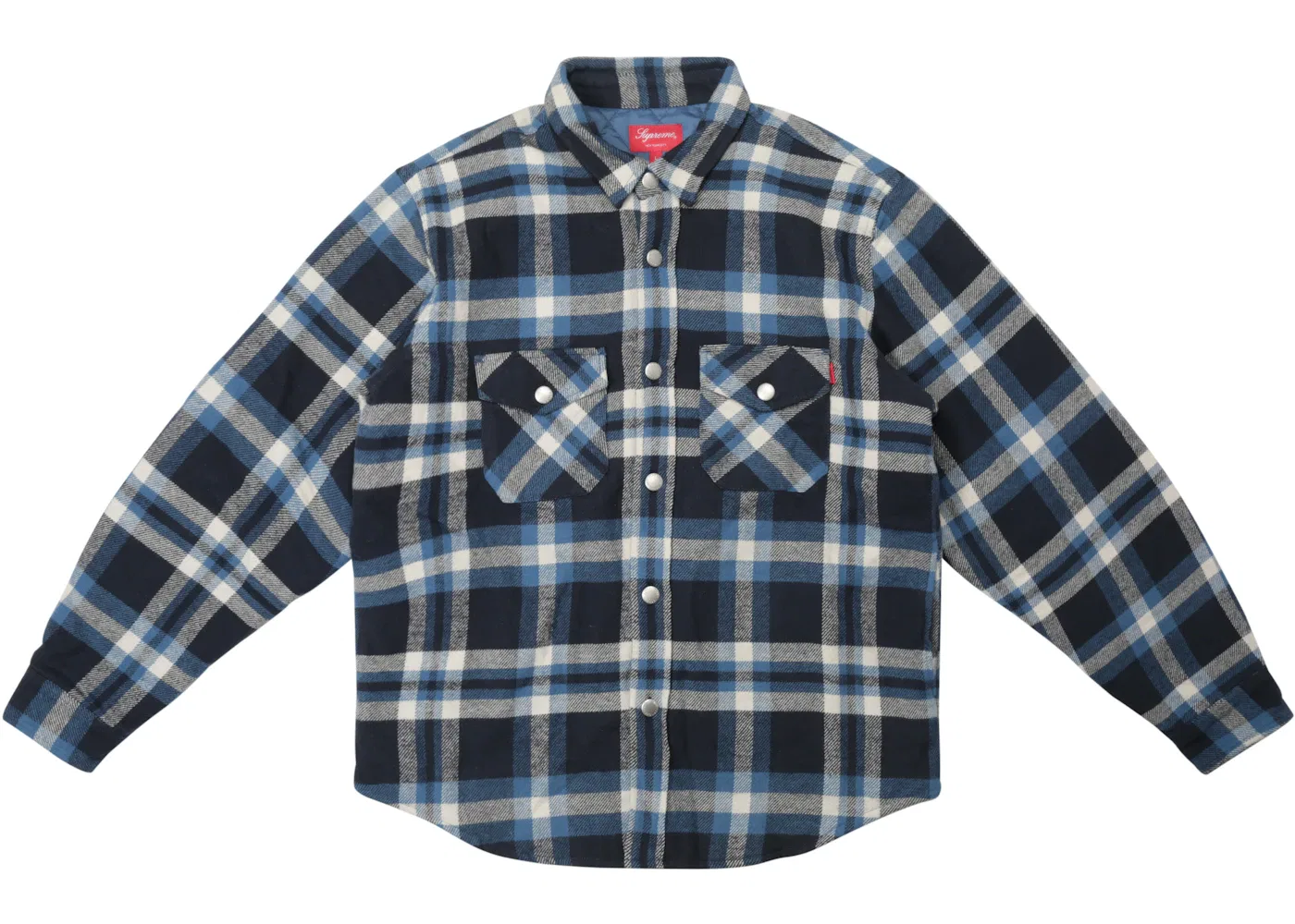 Мужская фланелевая рубашка с квилтингом Supreme, Navy