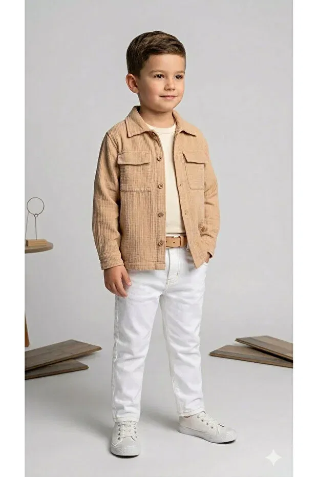 Детская рубашка с длинным рукавом Nanica Kids, Ecru
