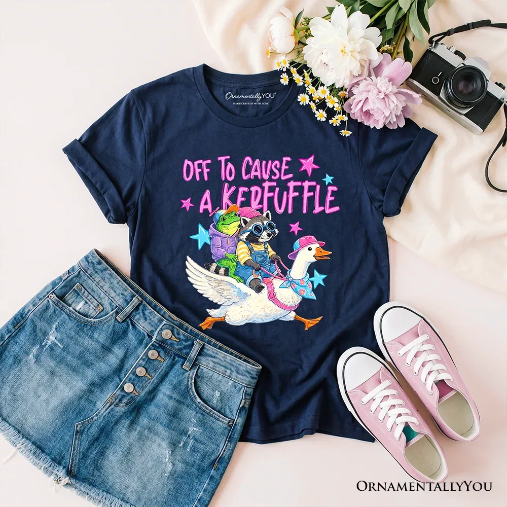 Детская футболка с принтом Off to Cause a Kerfuffle OrnamentallyYou, темно-синий