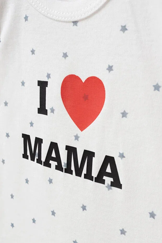 Детский комбинезон для новорожденных хлопковый 3-предметный набор Papa&Mama Embroidered Rubberized Yukobaby Bebeğiniz Için En Doğalı, Multicolor — фото 4