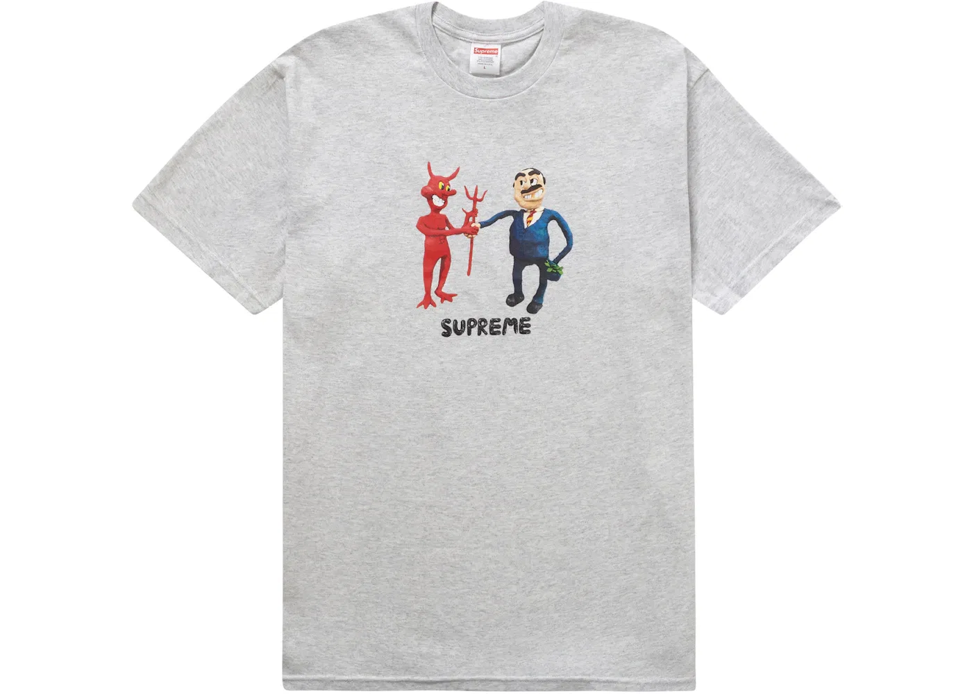 Мужская футболка с принтом Supreme Ash Grey