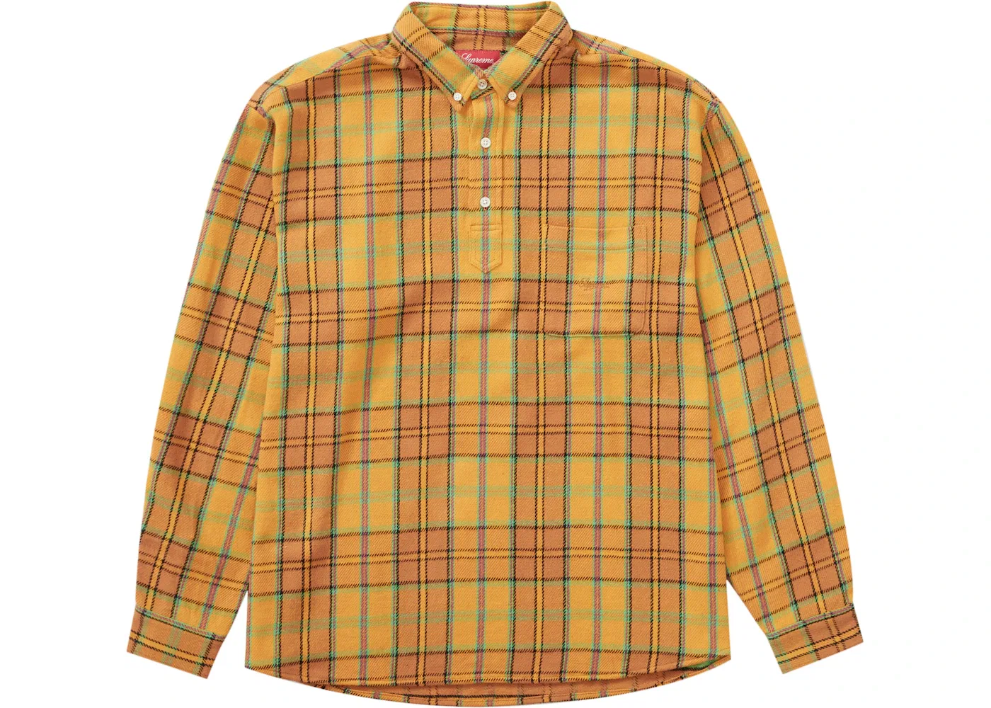 Мужская фланелевая рубашка с принтом в клетку Supreme Shirt, Gold