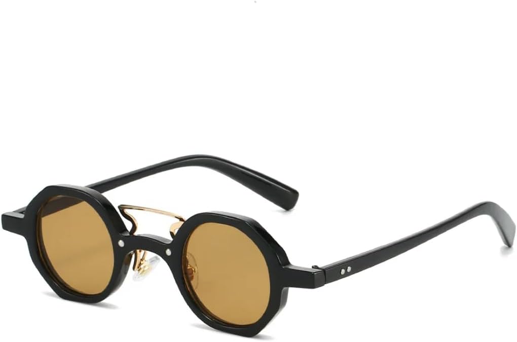 

Солнцезащитные очки с защитой UV400 | Круглая оправа в стиле панк, цветные линзы | Для женщин и мужчин, для занятий спортом на открытом воздухе и вождения DSVIGF, Black Tea