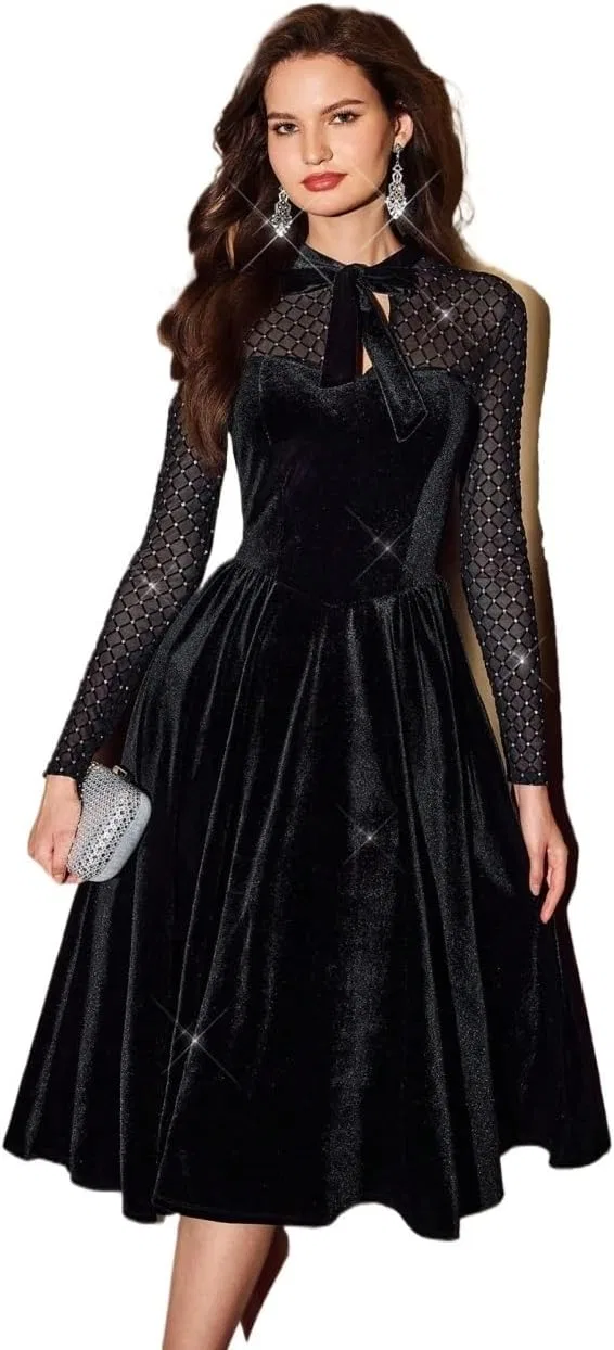 Женское мини-платье с карманами Elegant, Black