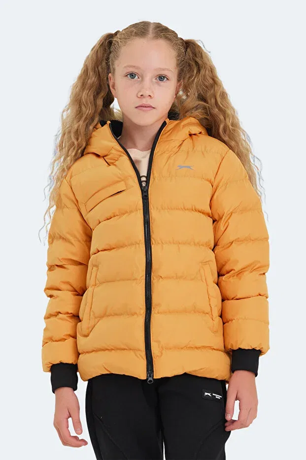 Детское пальто для девочек с капюшоном Calisto Slazenger, Yellow