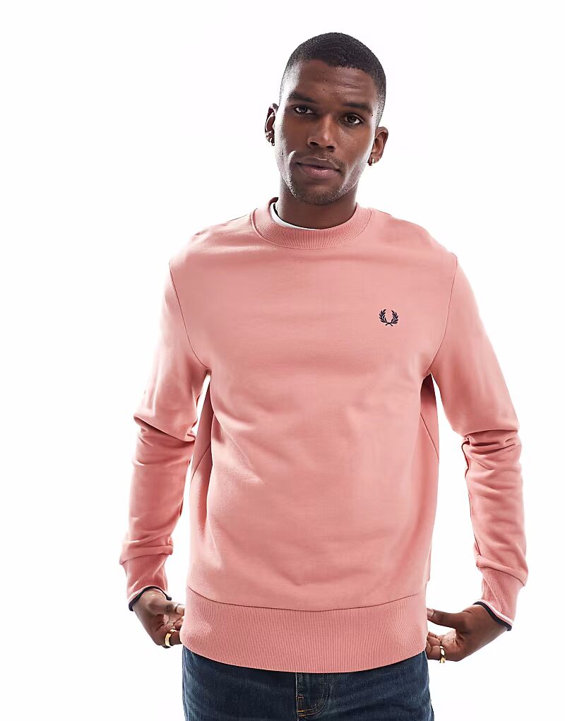 

Толстовка Fred Perry с круглым вырезом розового цвета