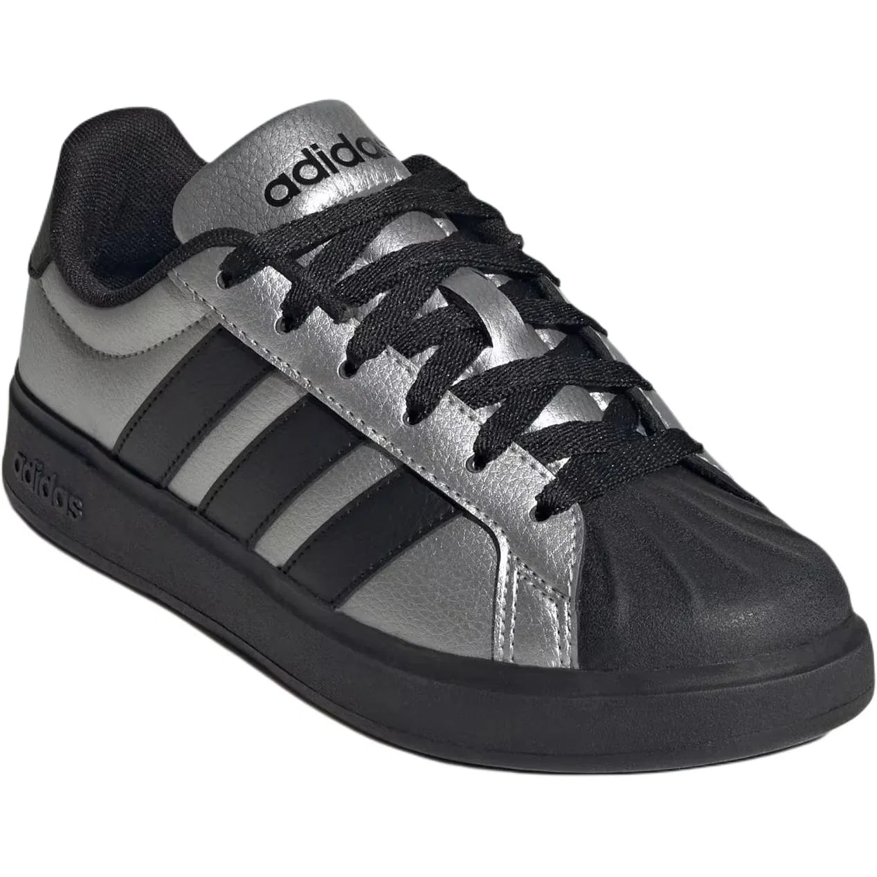 Детские кеды для скейтбординга Adidas STREETTALK, Silver Black — фото 4