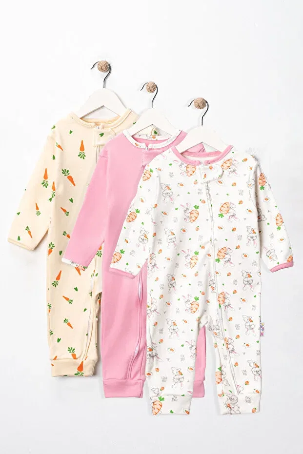 Детский комбинезон для девочек с принтом 3-предметный набор Enia Baby, Multicolor