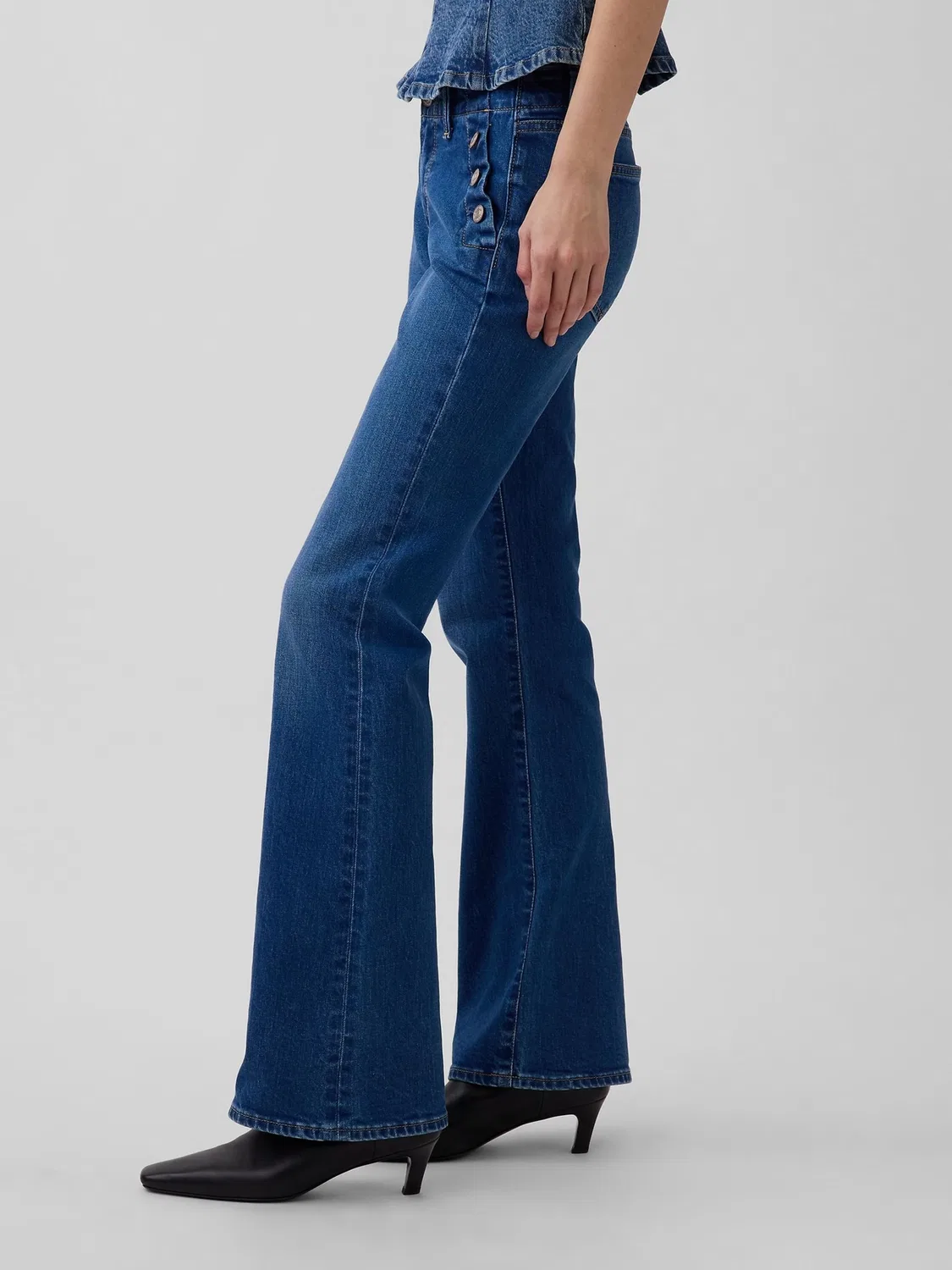 Джинсы bootcut, низкая посадка, Long and Lean Gap, medium wash — фото 4