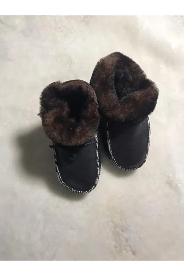 Детские ботинки из натуральной кожи с мехом Hooryage, Black Hoaryage