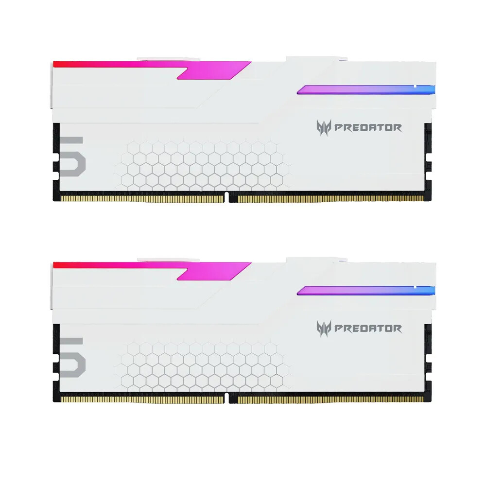 

Модуль памяти Acer Predator Hermes, 64 ГБ DDR5 (2 x 32ГБ), 6400 МГц, BL.9BWWR.423, белый