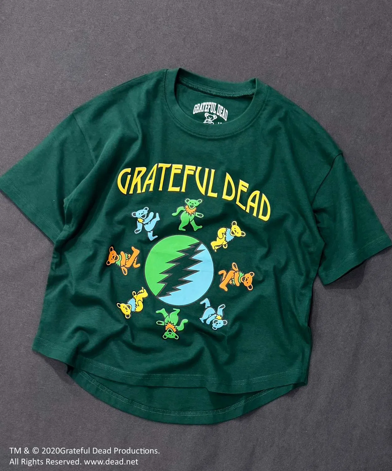 Детская футболка оверсайз с принтом Grateful Dead GF24-00, Dark Green