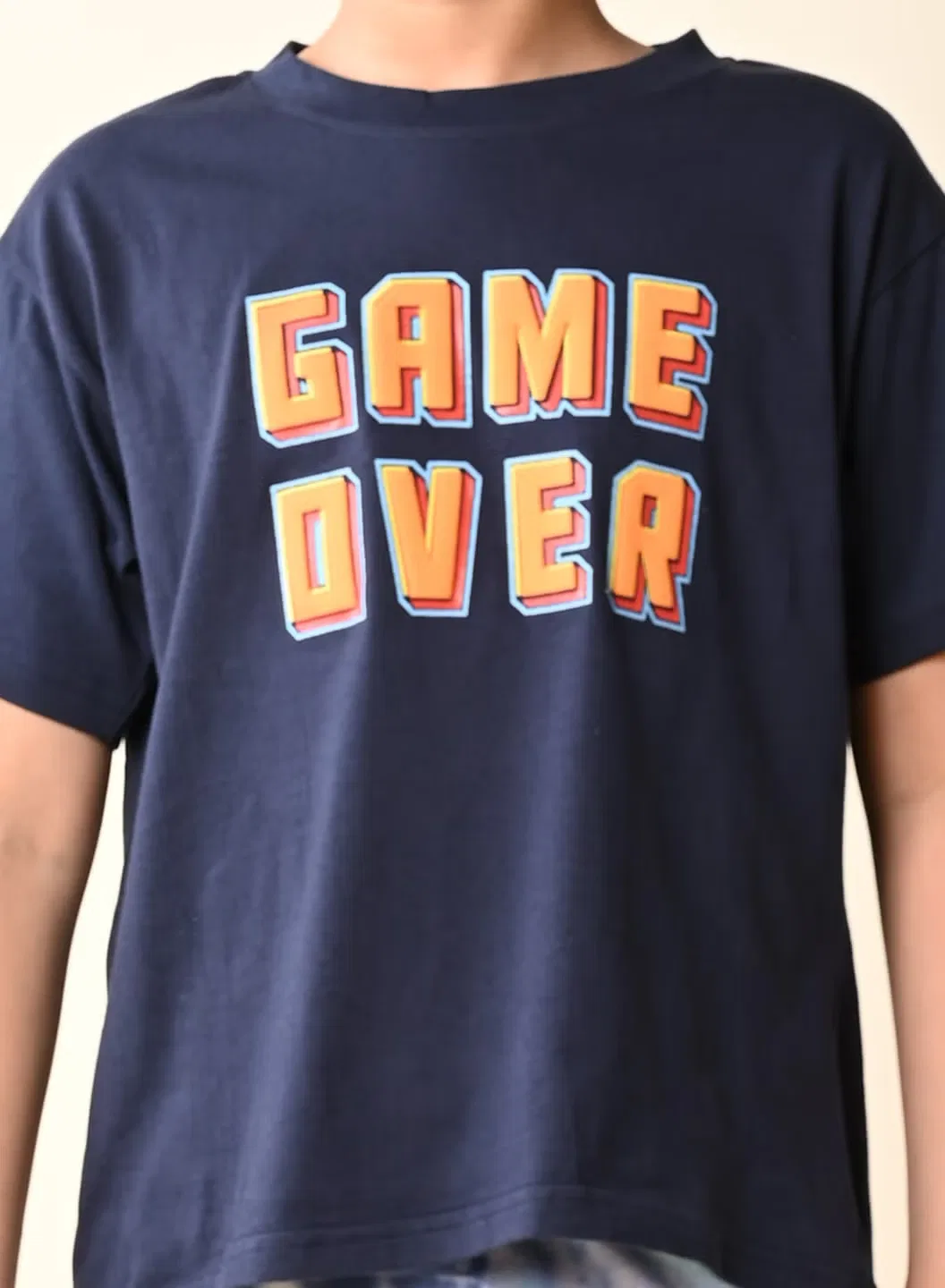 Комплект футболка с шортами с принтом Game over Lilpicks, темно-синий — фото 3