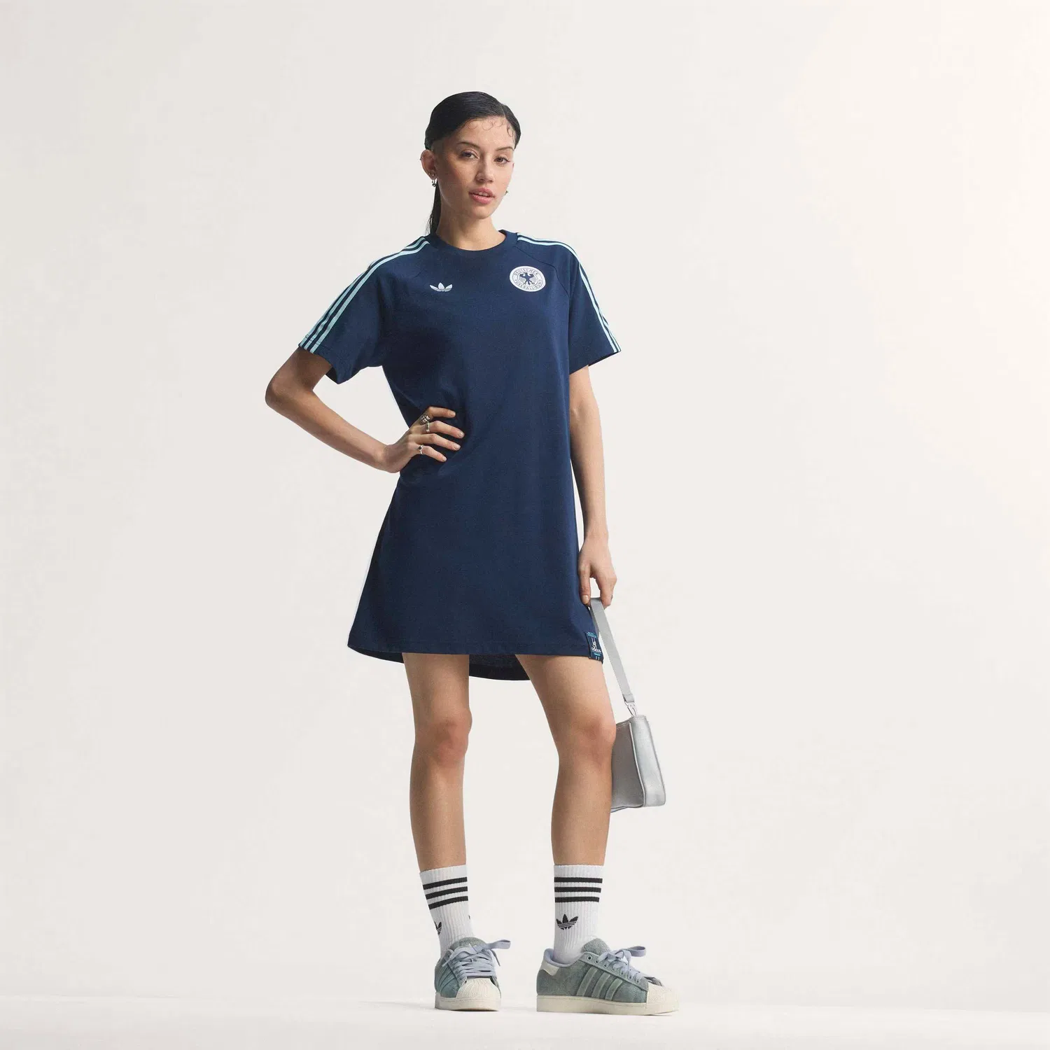 Спортивное платье Adidas Performance Deutschland в темно-синем и светло-голубом цветах — фото 3