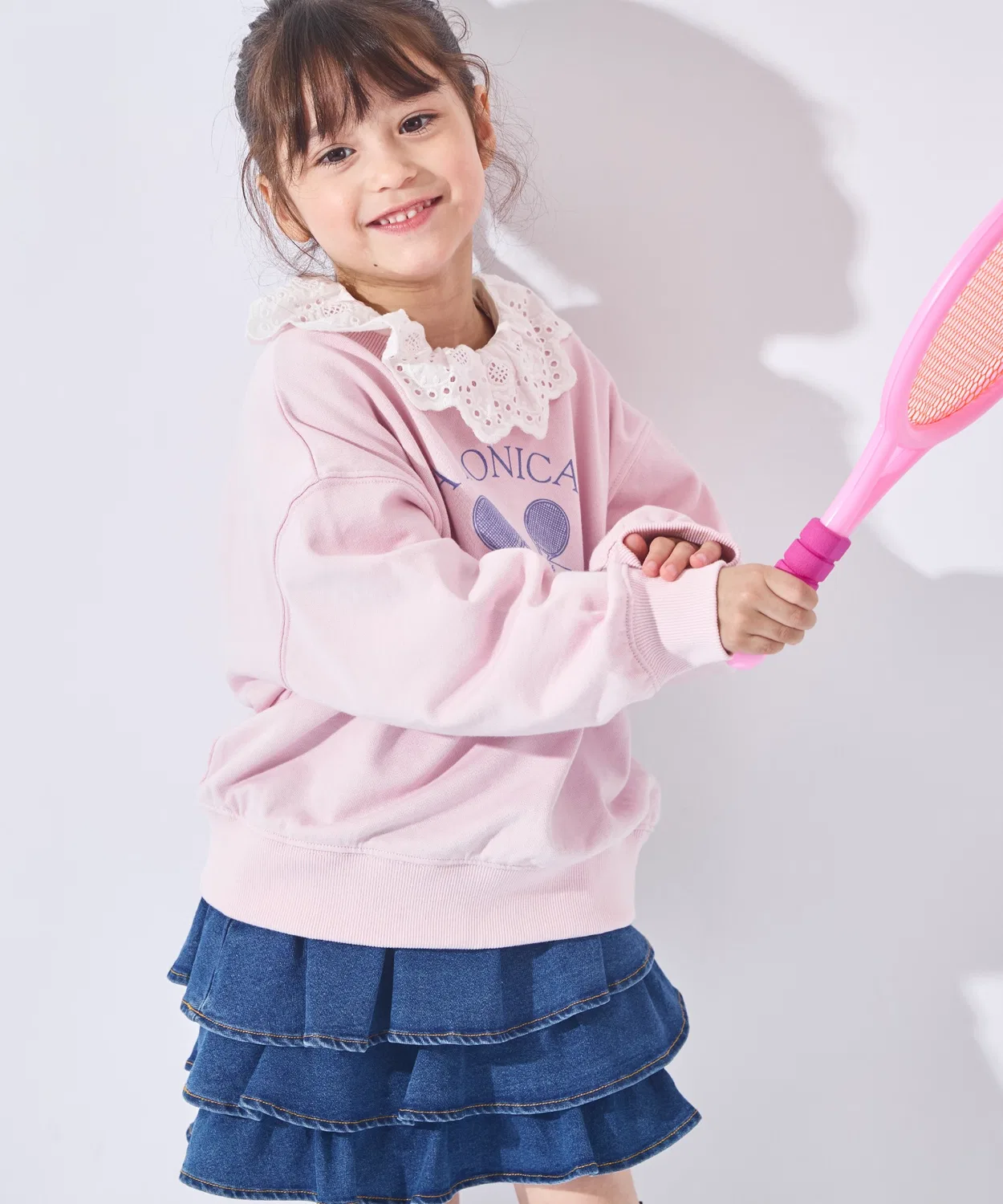 Детский свитшот с длинным рукавомс принтом ever closet, Pink