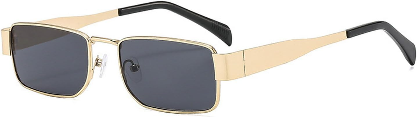 

Laureles Модные солнцезащитные очки в металлической оправе квадратной формы для женщин, винтажные прямоугольные солнцезащитные очки для мужчин, панк-очки, женские и мужские, C2