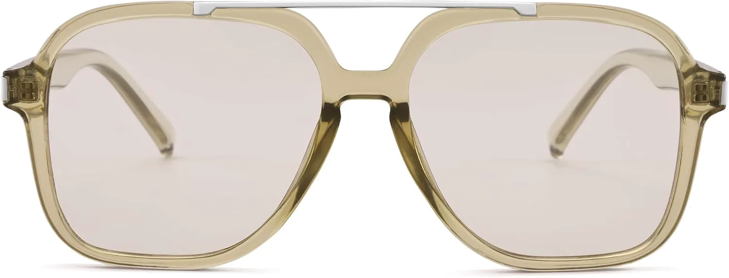 

Солнцезащитные очки Pro Acme Retro Aviator для женщин и мужчин, модные квадратные очки в стиле 70-х, винтажные, с защитой от УФ-излучения, Light Brown/Light Brown